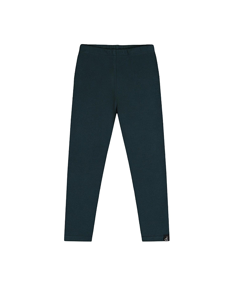 Deux par Deux Girls' Ribbed Elastic Waist Logo Patch Leggings - Little Kid