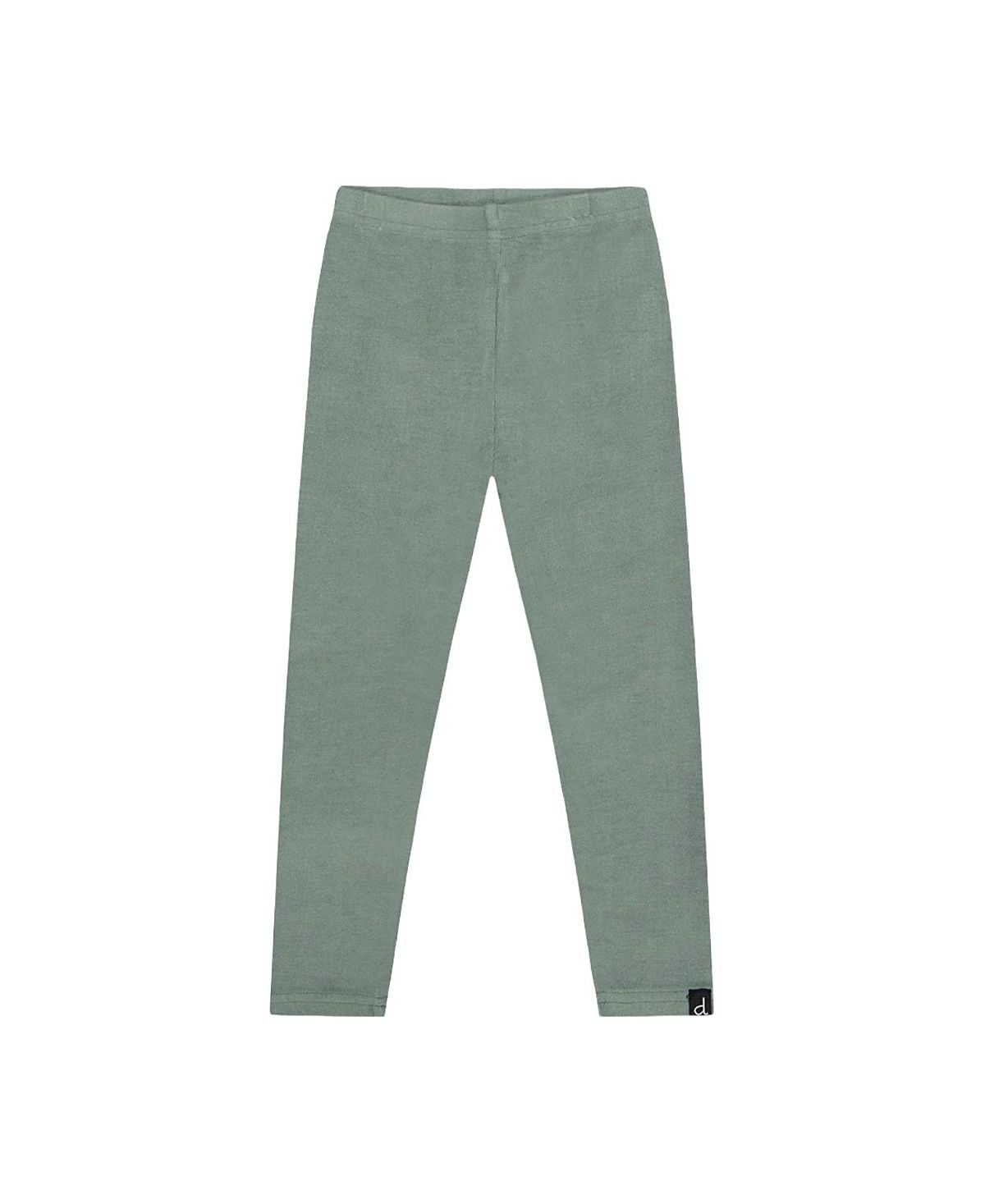 Deux par Deux Girls' Ribbed Elastic Waist Logo Patch Leggings - Little Kid