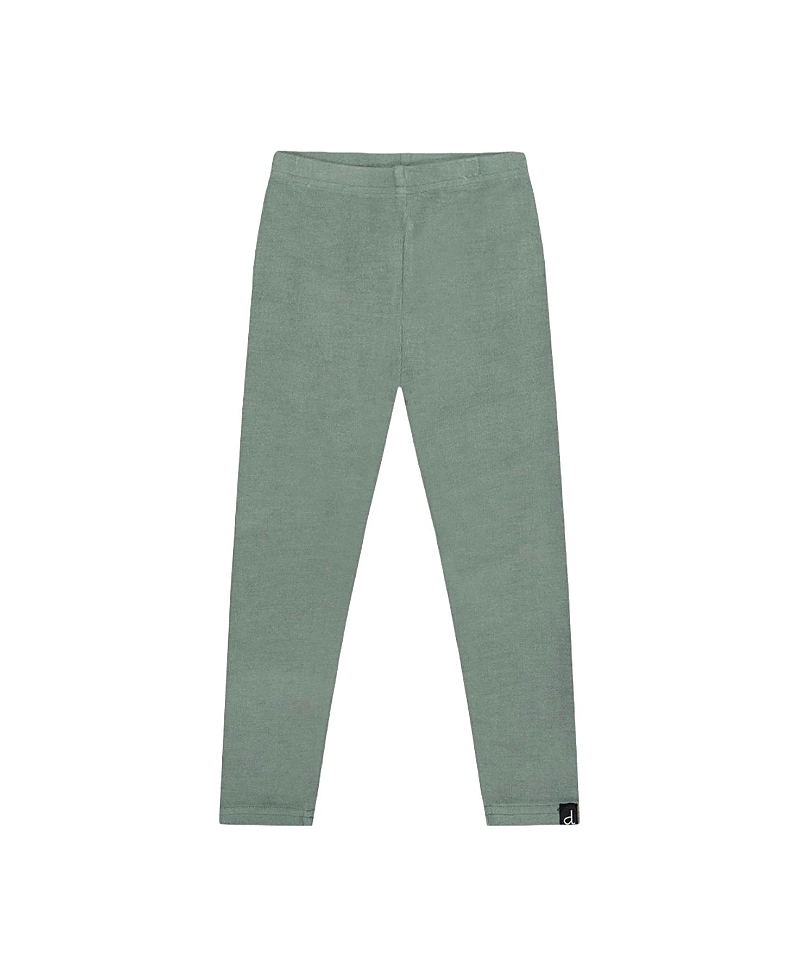 Deux par Deux Girls' Ribbed Elastic Waist Logo Patch Leggings - Little Kid
