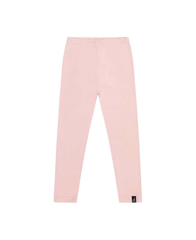 Deux par Deux Girls' Ribbed Elastic Waist Logo Patch Leggings - Little Kid