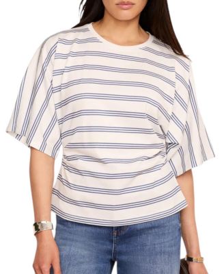  Women's Cotton Stripe Batwing T-Shirt