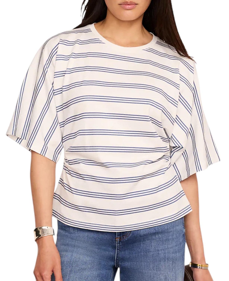 Mint Velvet Women's Cotton Stripe Batwing T-Shirt