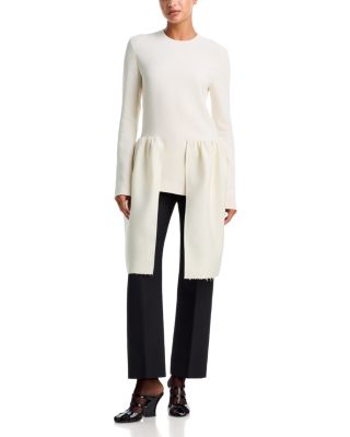 Crewneck Peplum Long Sleeve Top