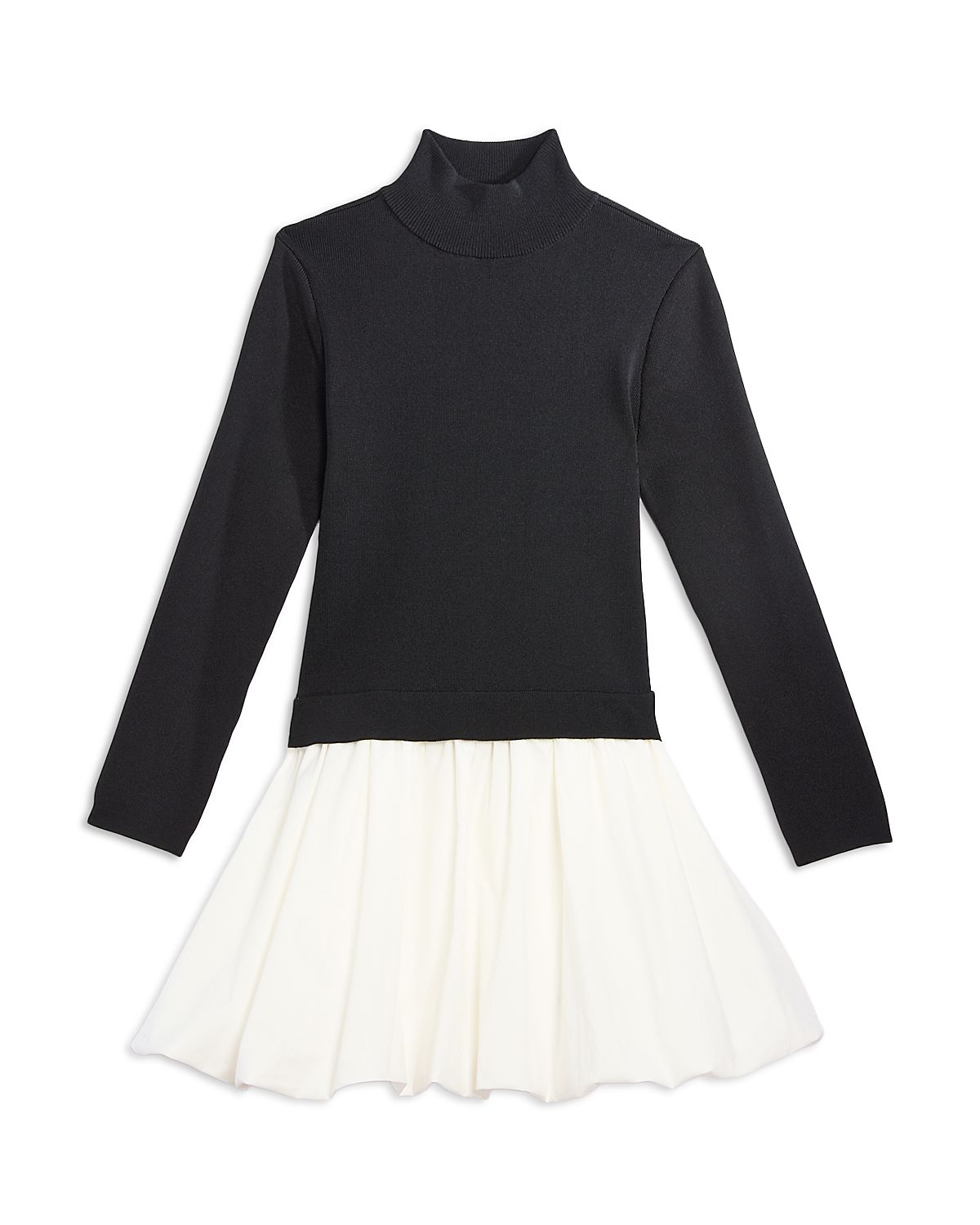 Aqua Girls' Long Sleeved Mock Neck Dress, Little Kid
