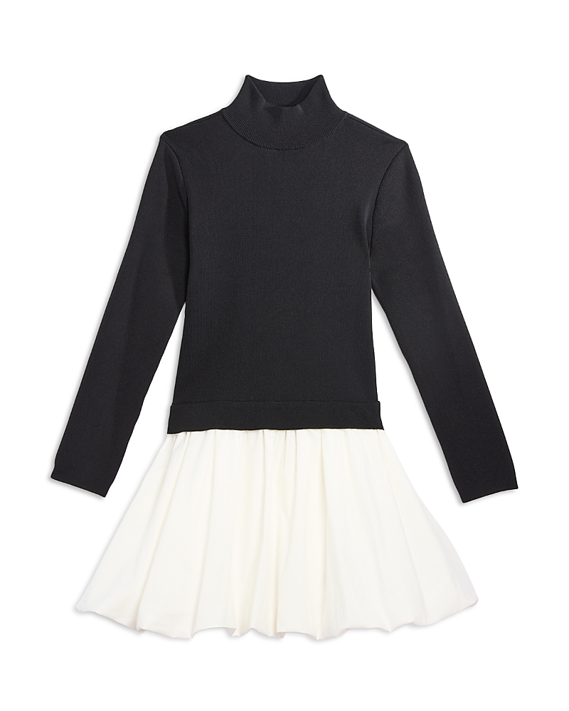 Aqua Girls' Long Sleeved Mock Neck Dress, Little Kid, Big Kid - Exclusive