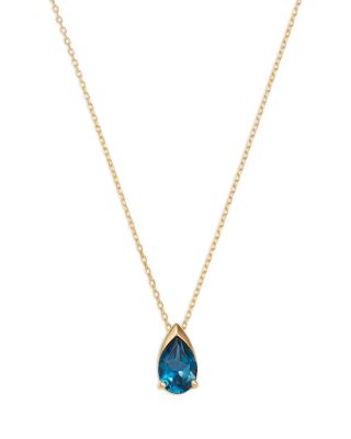 Bloomingdale's Fine Collection London Blue Topaz Pendant Necklace in 14K Yellow Gold, 18