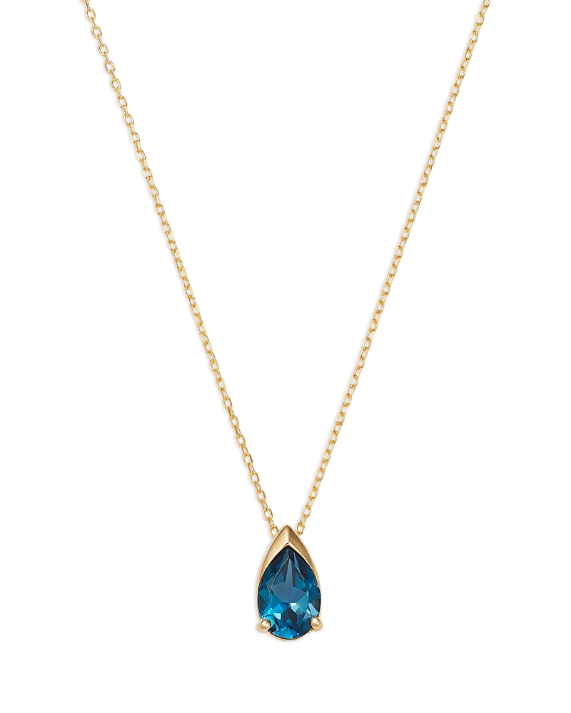 Bloomingdale's Fine Collection London Blue Topaz Pendant Necklace in 14K Yellow Gold, 18