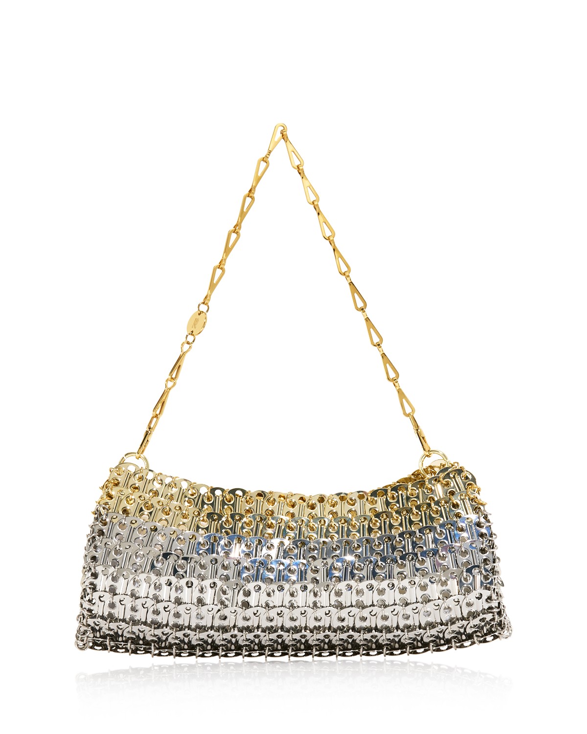 Rabanne 1969 Skyline Clutch in Silver/Light Gold