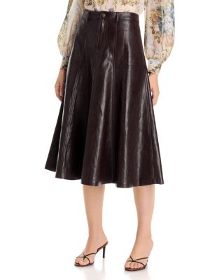 Ellen Faux Leather Midi Skirt