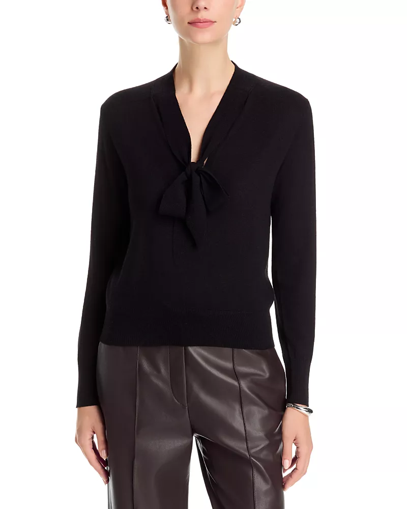 Kobi Halperin Felicity Tie Neck Merino Wool Sweater
