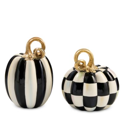 Courtly Check and Stripe Petite Pumpkins, Set of 2
