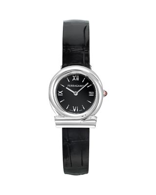 Gancini Twisted Leather Watch, 28mm