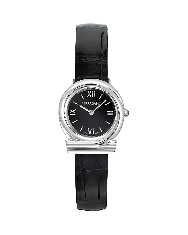 Ferragamo Gancini Twisted Leather Watch, 28mm