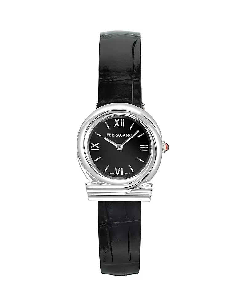 Ferragamo Gancini Twisted Leather Watch, 28mm
