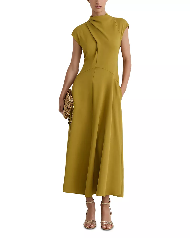 Reiss The Alma Gathered Midi Dress