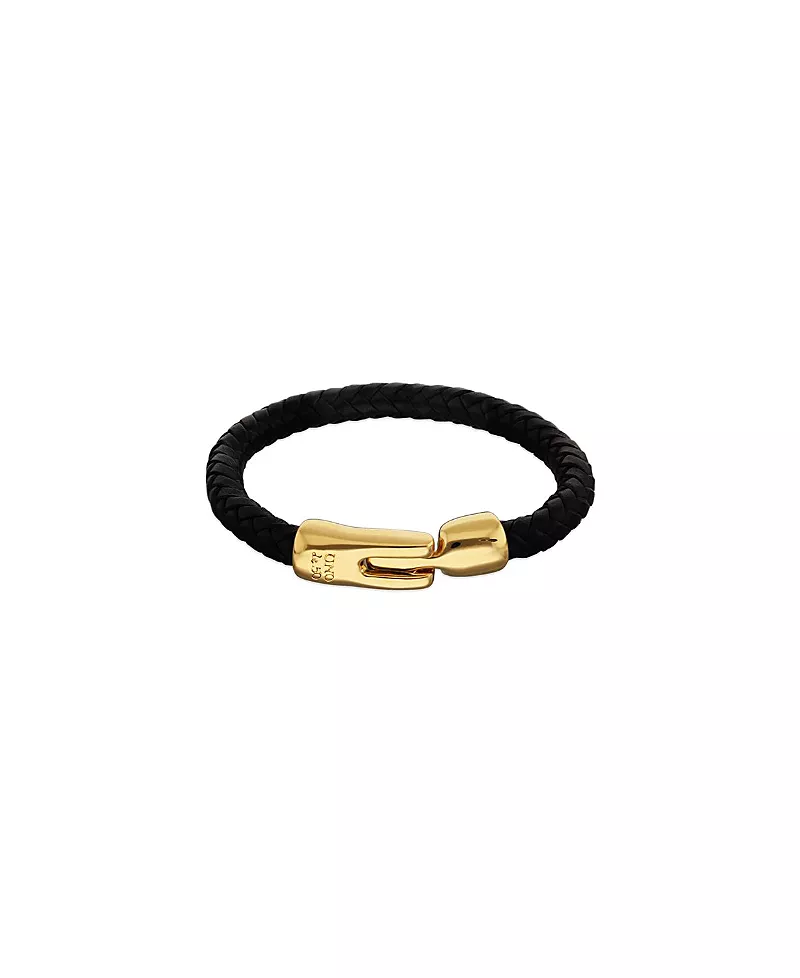 UNOde50 Braided Leather Bracelet with Gold Plated Clasp