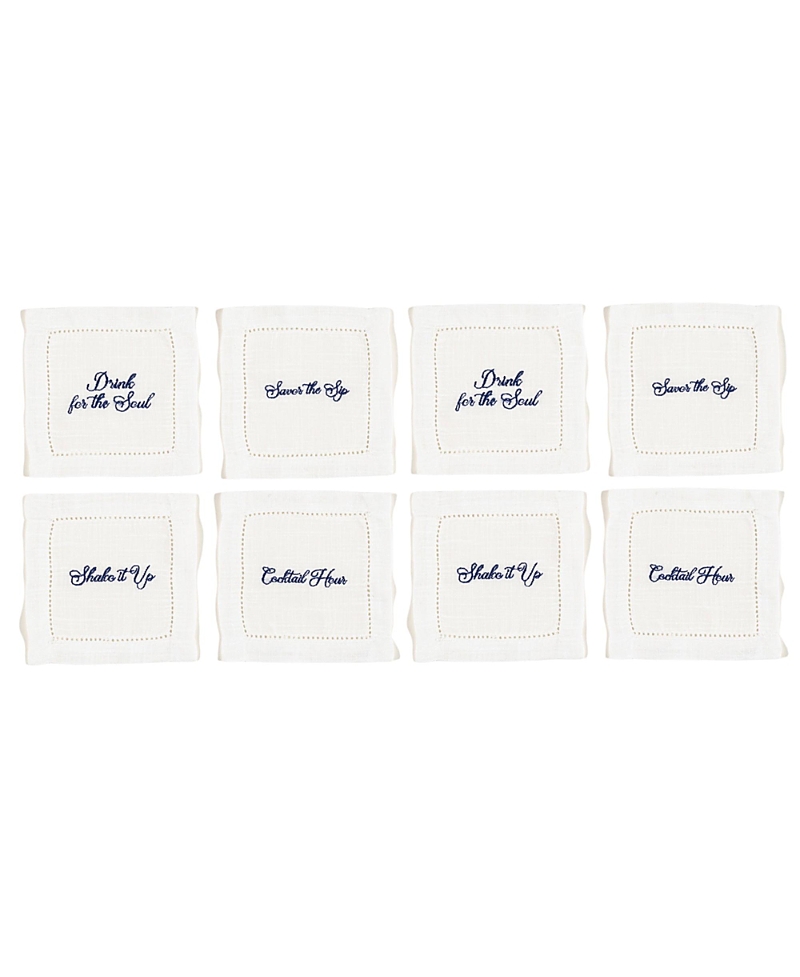 Zsa Zsa Zsu Prusa 4Pcs Embroidered 100% Polyester Cocktail Napkin 8 Pcs Set, 6 x 6