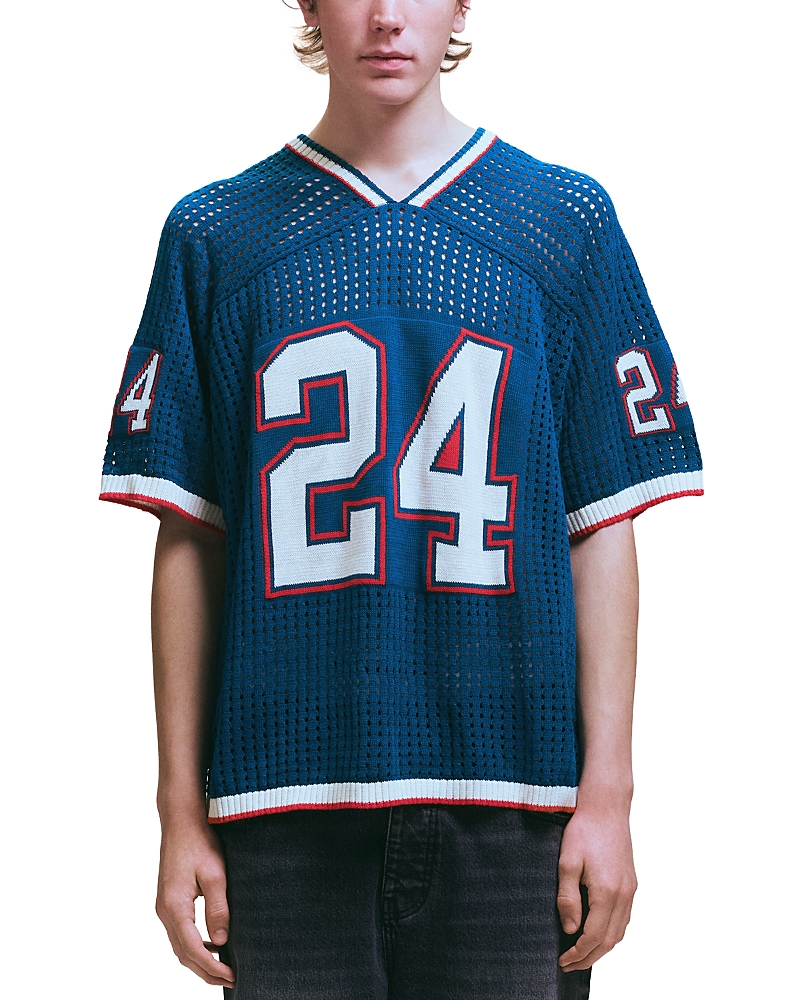 Nahmias V Neck Knit Jersey Varsity Shirt