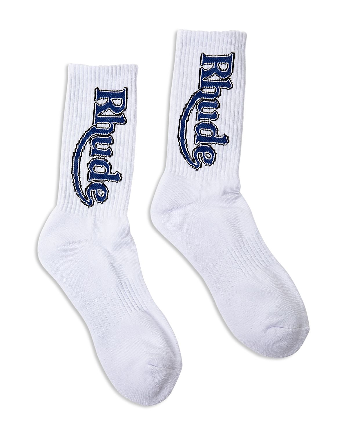 R H U D E Vertical Race Track Crew Socks