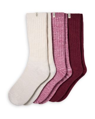 Rib Knit Slouchy Crew Socks, Pack of 3
