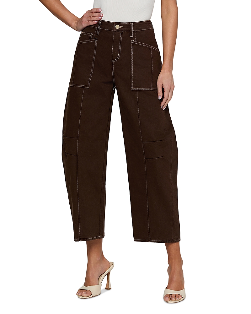 L'Agence Cody High Rise Rodeo Jeans in Brown/Natural Contrast