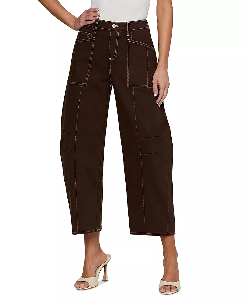 L'Agence Cody High Rise Rodeo Jeans in Brown/Natural Contrast