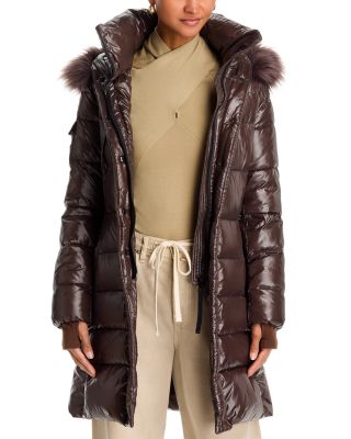 Faux Fur Trimmed Hooded Puffer Coat - Exclusive