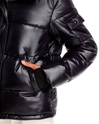 Ella Glossy Hooded Puffer Coat - Exclusive - thumbnail 6