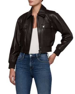 Clotilde Leather Bomber Jacket