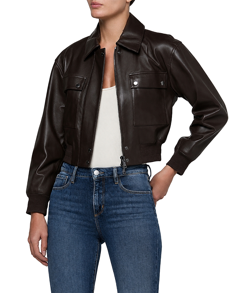 L'Agence Clotilde Leather Bomber Jacket