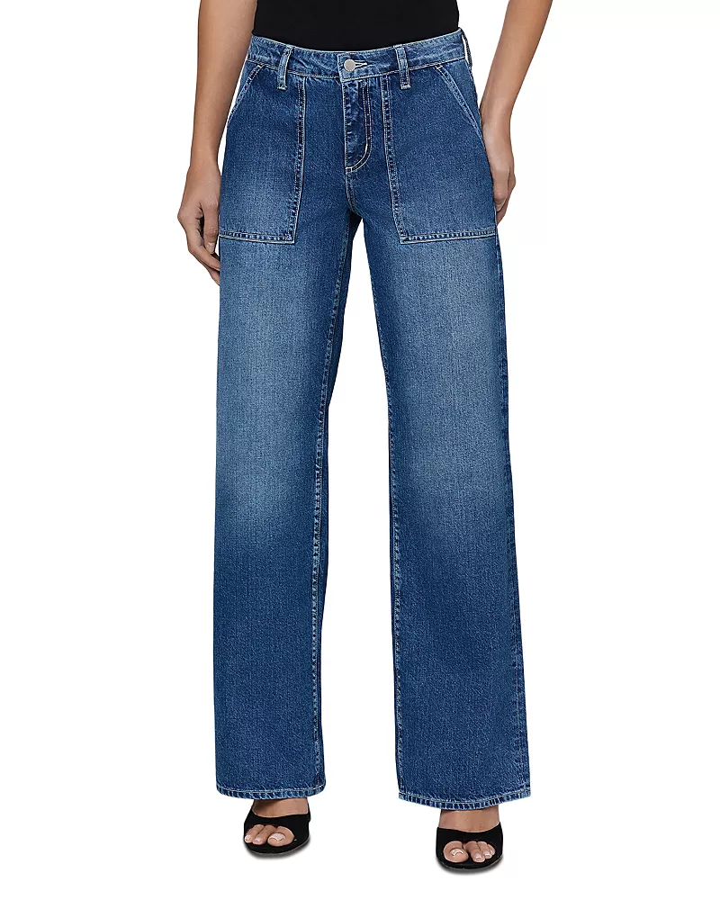 L'Agence Christel High Rise Wide Leg Jeans in Atlantis