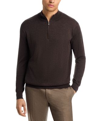 Autumn Crest Suede Trim Quarter Zip Sweater