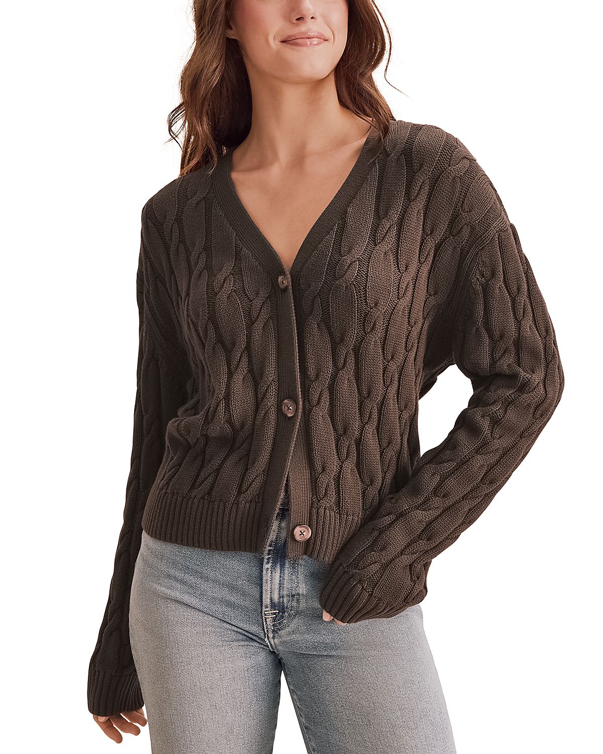 Splendid Rubi Cable Knit Cardigan Sweater
