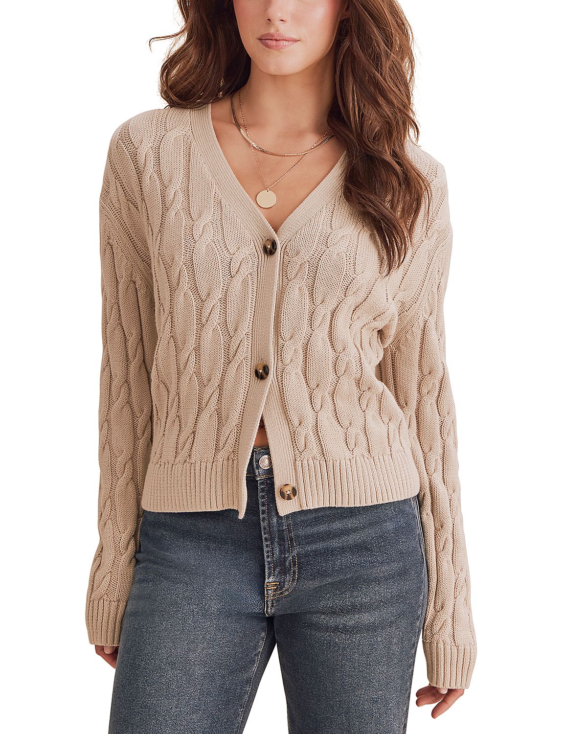 Splendid Rubi Cable Knit Cardigan Sweater