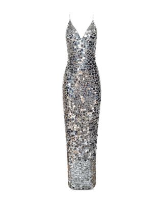 silver ball dress Spaghetti Straps Long Tulle Prom Evening With Split PSK369 US2 / As Picture faux leather KissProm A Line One Evening Dresses in Lace Size:16.5 37