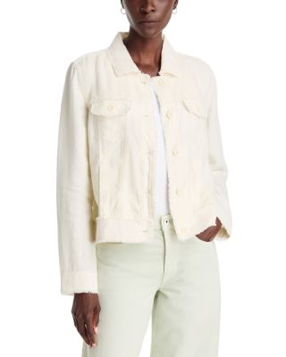 Linen Embroidered Raw Edge Jacket