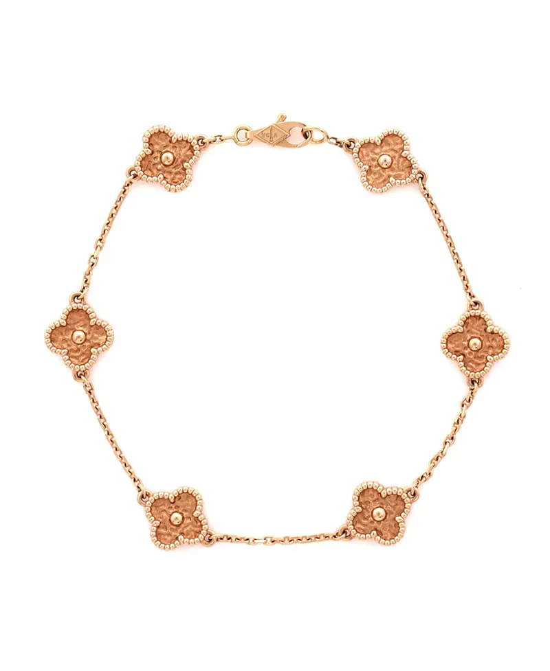 Pre-Owned Van Cleef & Arpels Sweet Alhambra 6 Motifs Bracelet 18K Rose Gold