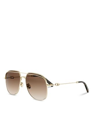 Petit CD Square Double Bridge Sunglasses, 56mm