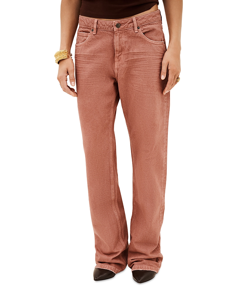 ba & sh Cvana Low Rise Wide Leg Jeans in Pink