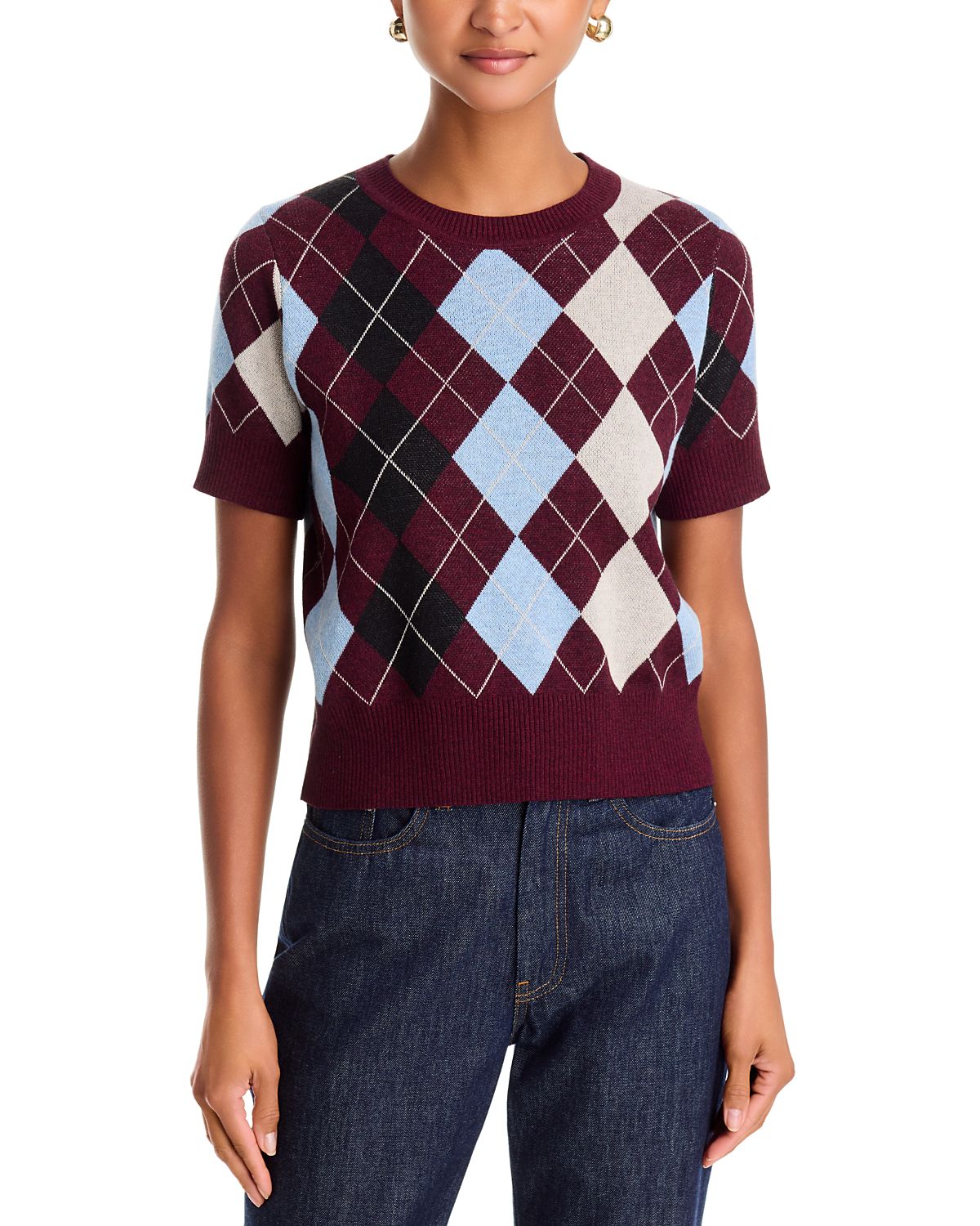 Lucy Paris Bria Argyle Sweater Top