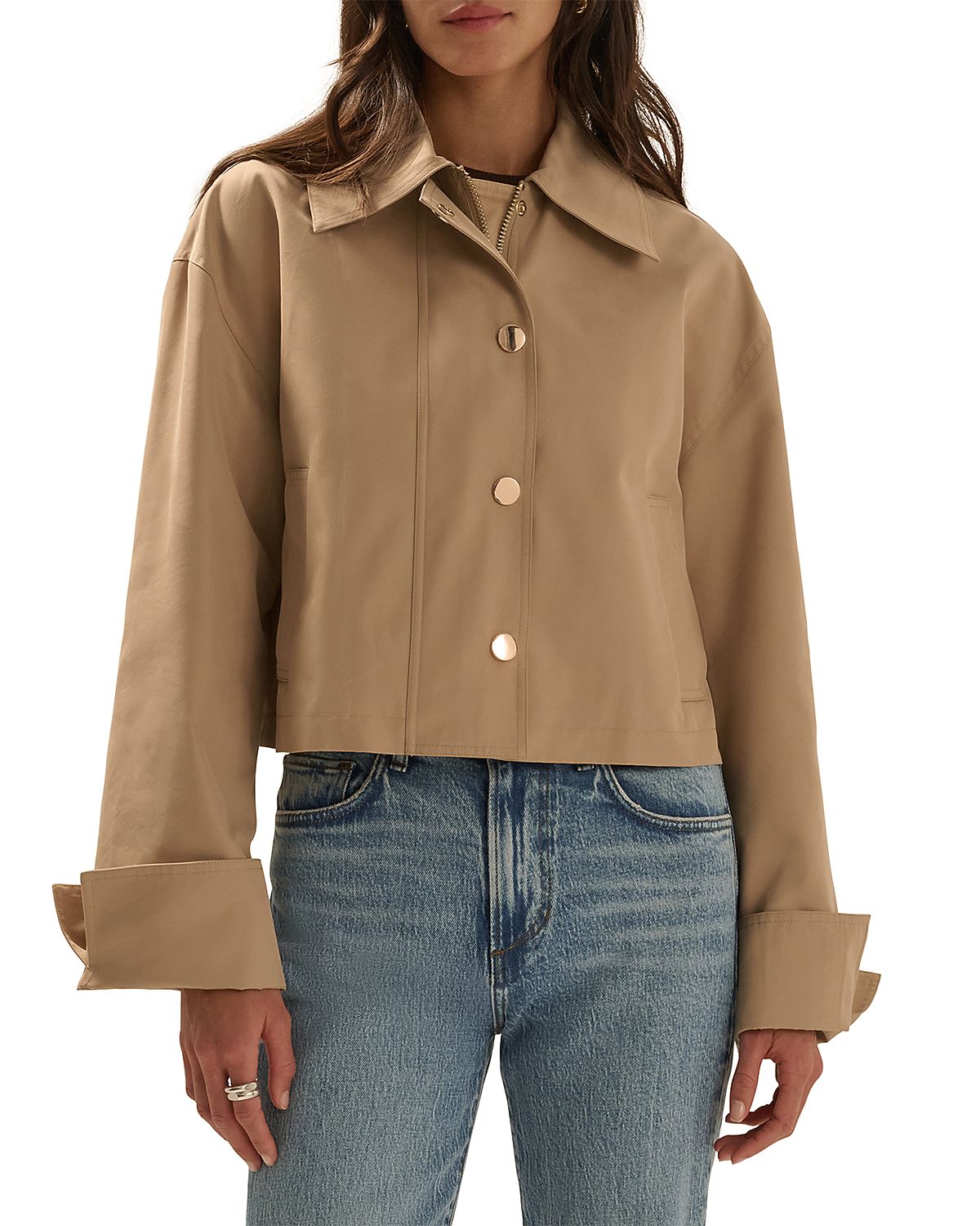Favorite Daughter The Rue Cotton Blend Cropped Trench Coat