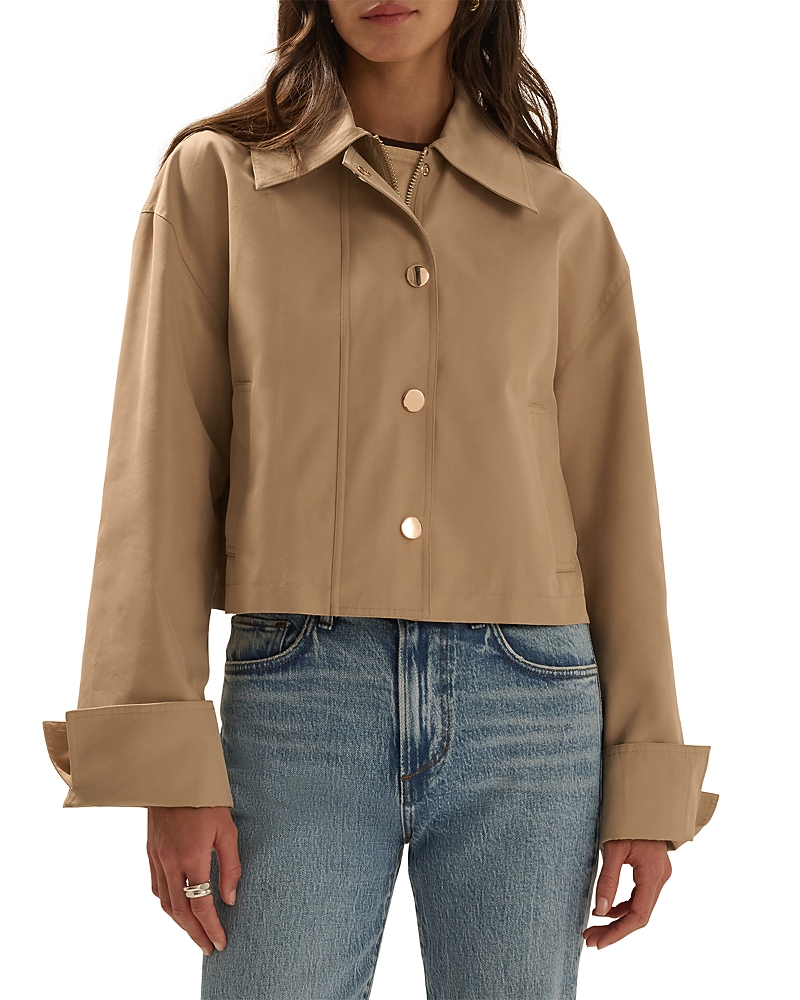 Favorite Daughter The Rue Cotton Blend Cropped Trench Coat
