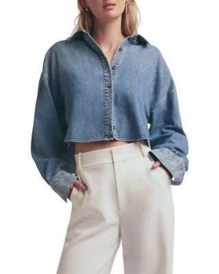 The Crop Ex Boyfriend Cotton Denim Shirt