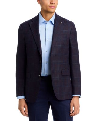 Midland Regular Fit Textured Windowpane Wool Sport Coat
