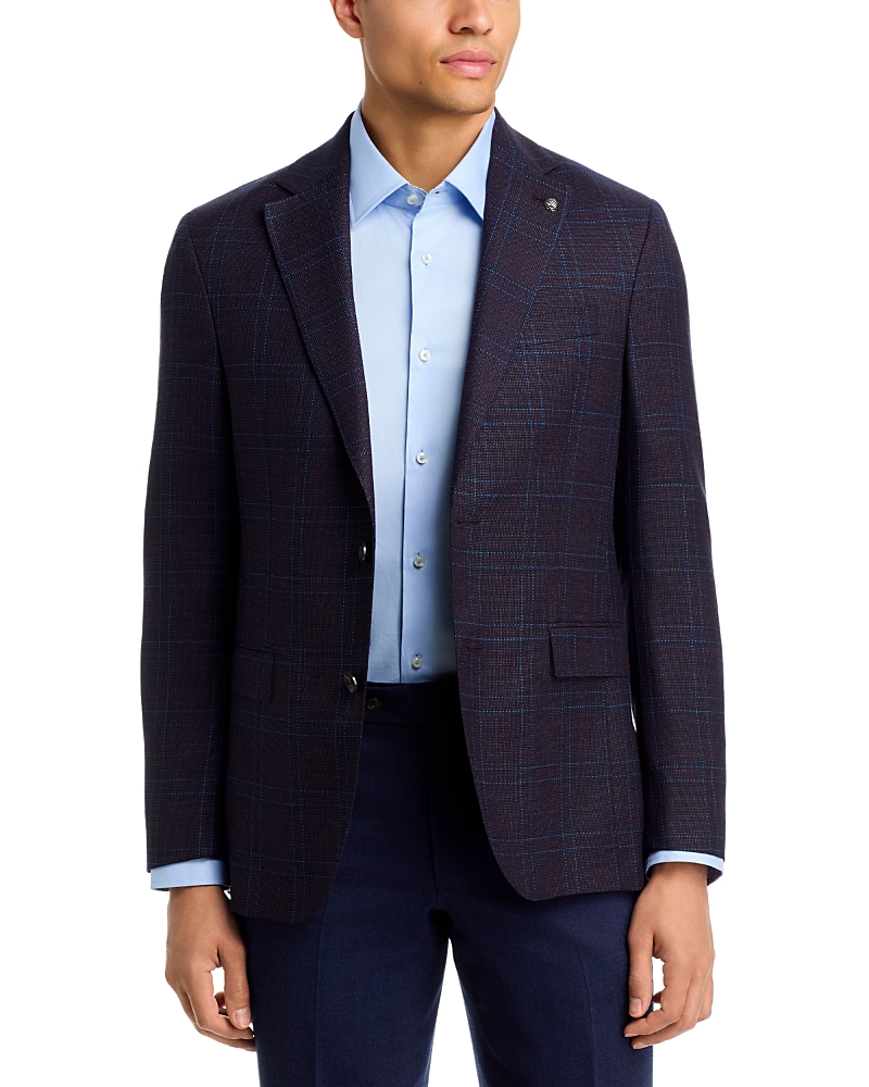 Jack Victor Midland Regular Fit Textured Windowpane Wool Sport Coat