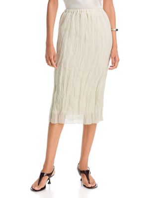 Textured Cotton Blend Tube Skirt
