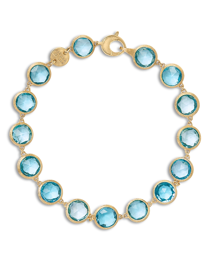 Marco Bicego 18K Yellow Gold Blue Topaz Bezel Link Bracelet