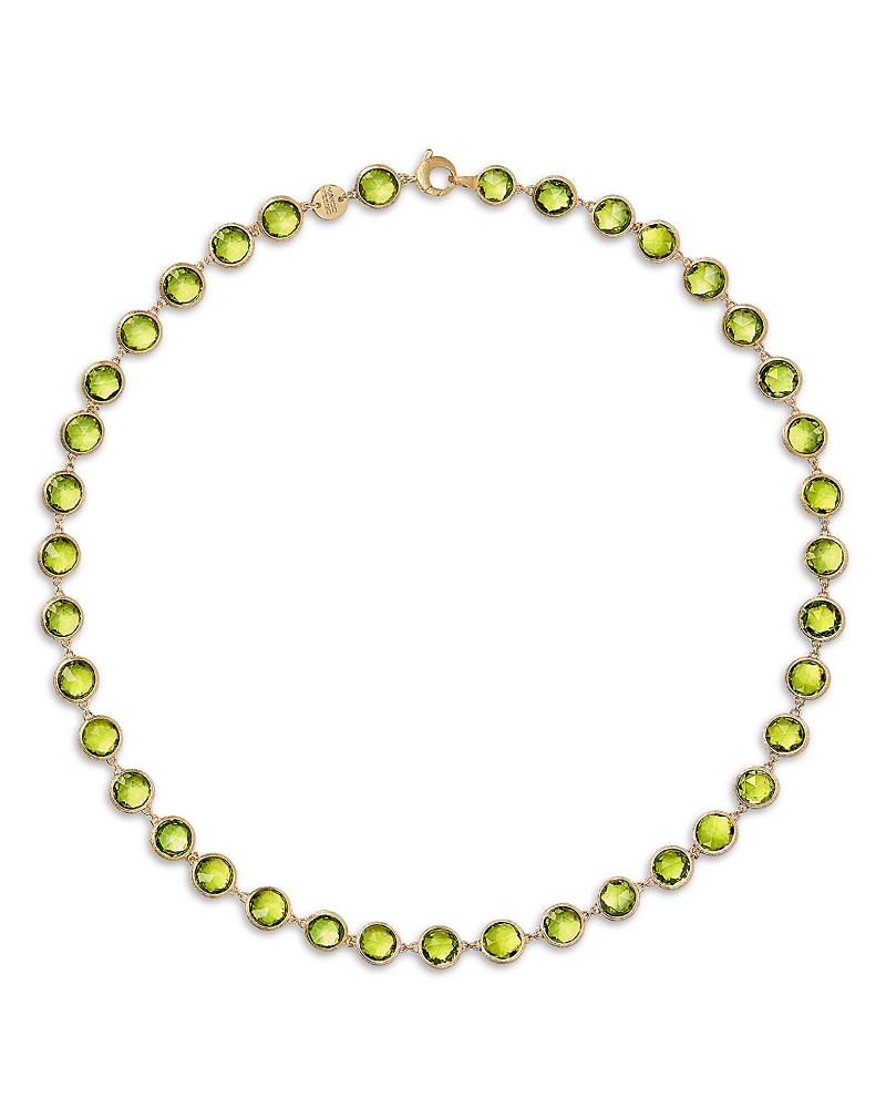 Marco Bicego 18K Yellow Gold Peridot Bezel Link Collar Necklace, 15.5