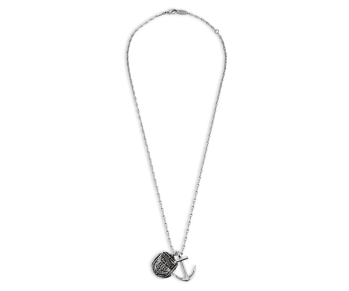 Balenciaga Anchor Crest Charms Necklace