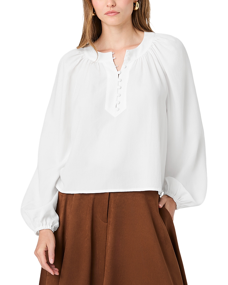 French Connection Round Neck Button Front Blouse